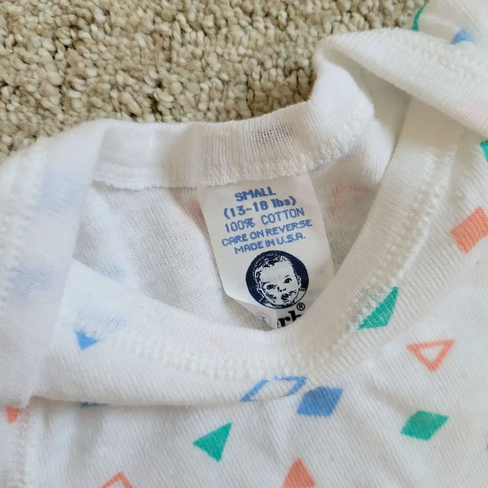 Vintage Gerber Baby Infant Onesies 0-3 Months Bodysuits Small 80s 90s Retro Lot